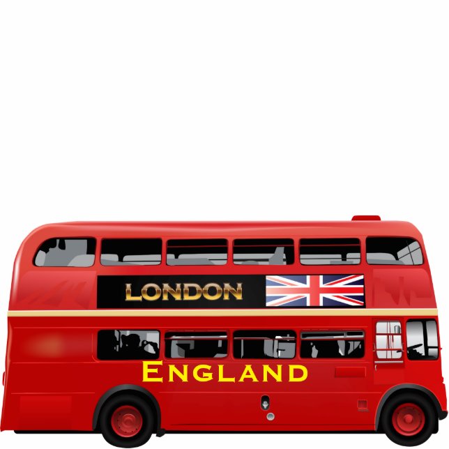 Red London Double Decker Bus Statuette (Front)