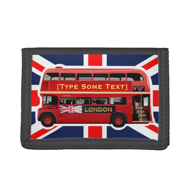 Red London Double Decker Bus Trifold Wallet (Front)