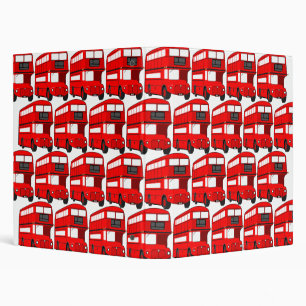 Red London Double Decker Bus Wallpaper 3 Ring Binder