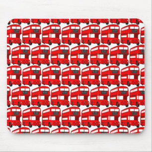 Red London Double Decker Bus Wallpaper Mouse Pad