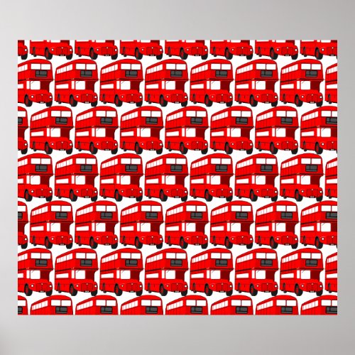 Red London Double Decker Bus Wallpaper Poster