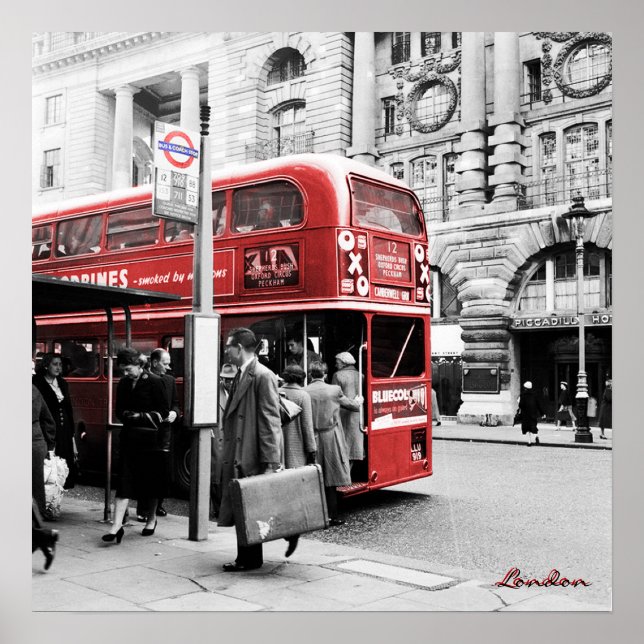 Red London Double Decker Poster (Front)