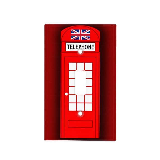 Red London Phone Box Lightswitch Cover (Front)