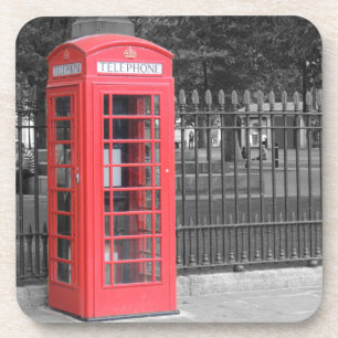 Red London Phonebox Beverage Coaster