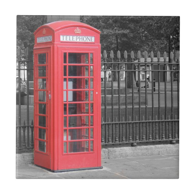 Red London Phonebox Ceramic Tile (Front)