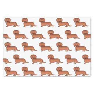 Red Long Hair Dachshund Cute Cartoon Dog Pattern Tissue Paper