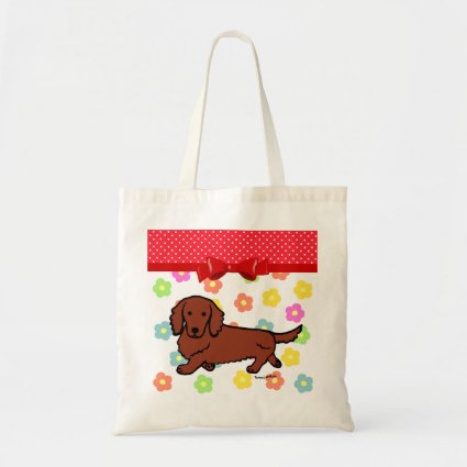 Red Long Haired Dachshund 1 Tote Bag
