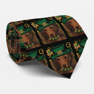 Red Long Haired Dachshund Neck Tie