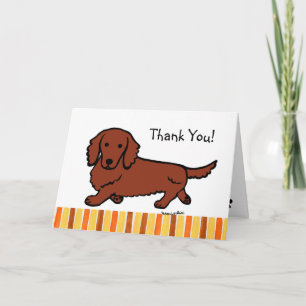 Red Long Haired Dachshund Thank You