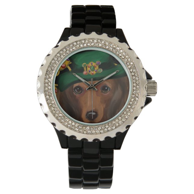 Red Long Haired Dachshund   Watch (Front)