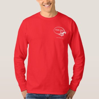 Red Long Sleeve Shirt Uniform With Business Logo by MISOOK at Zazzle