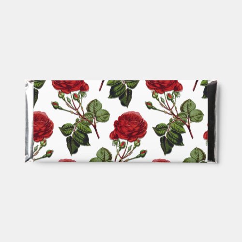 Red Long Stem Rose Pattern Hershey Bar Favors