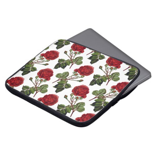 Red Long Stem Rose Pattern Laptop Sleeve