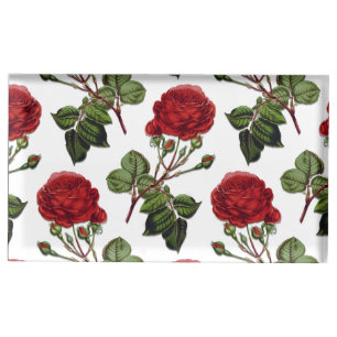 Red Long Stem Rose Pattern Place Card Holder