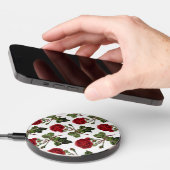 Red Long Stem Rose Pattern Wireless Charger (Hand)