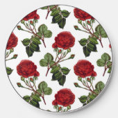 Red Long Stem Rose Pattern Wireless Charger (Front)