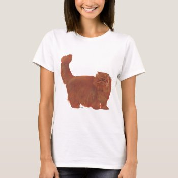 Red Longhair Persian Cat T-shirt by MaggieRossCats at Zazzle