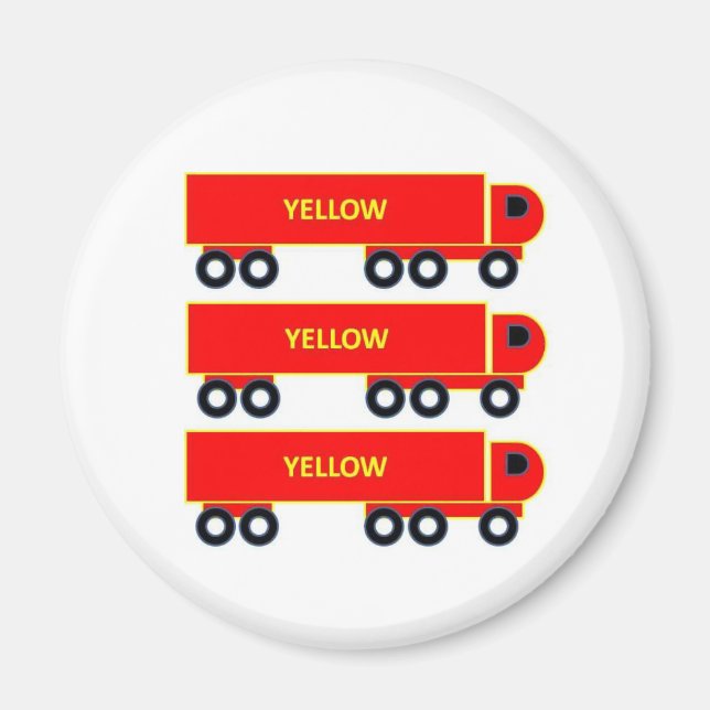 red lorry yellow lorry fridge magnet (Front)