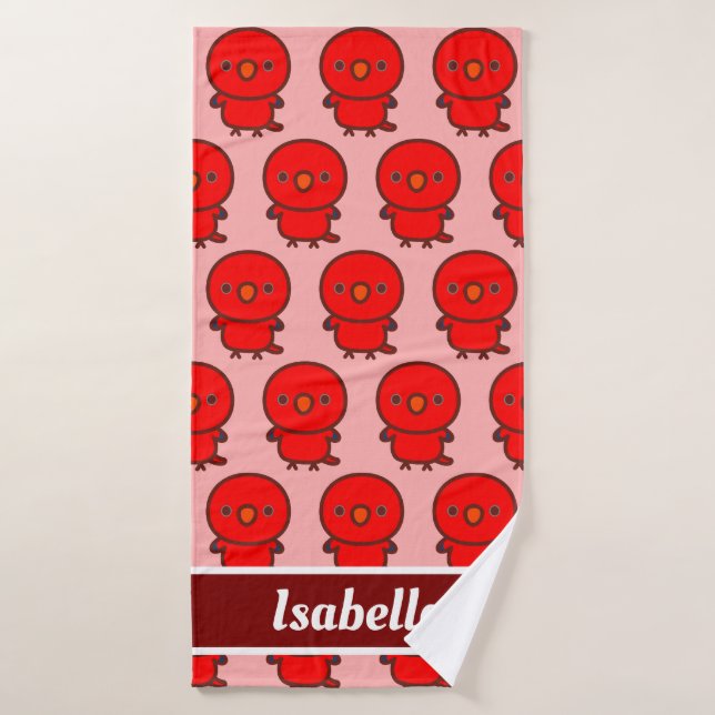 Red Lory Bath Towel (Bath Towel)