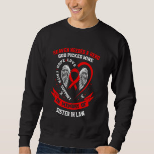 Red Loss of Sister In Law Heart Disease Awareness Sweatshirt