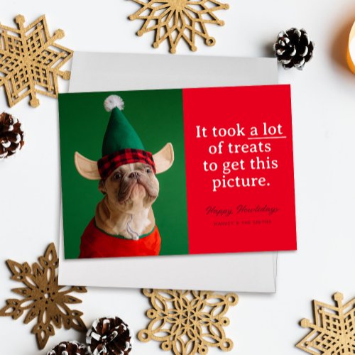 Red Lots of Treats Happy Howlidays Funny Pet Holiday Card