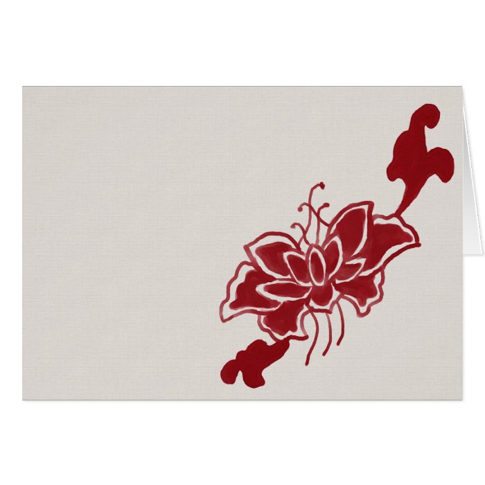 Red Lotus Flower Note Card