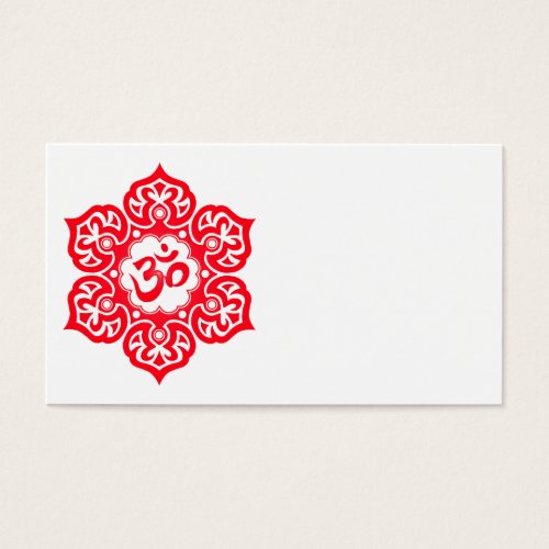 Red Lotus Flower Om Business Card Templates