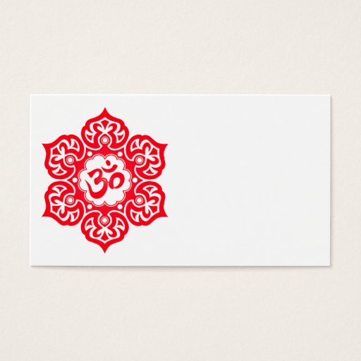 Customizable Red Lotus Flower Om Business Card Templates