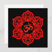 Red Lotus Flower Om on Black (Front/Back)
