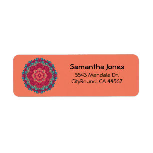 Red Lotus Mandala Label