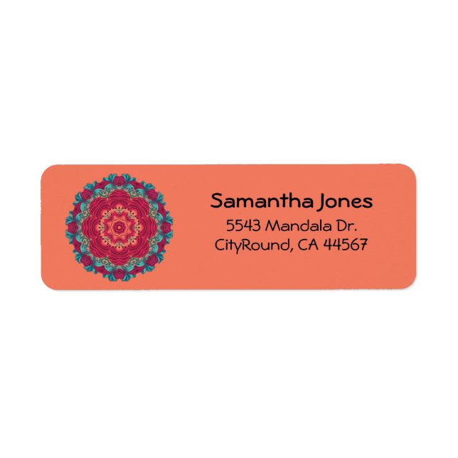 Red Lotus Mandala Label (Front)