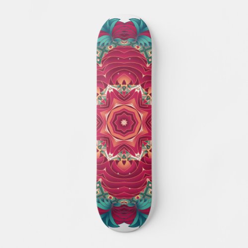 Red Lotus Mandala Skateboard Deck
