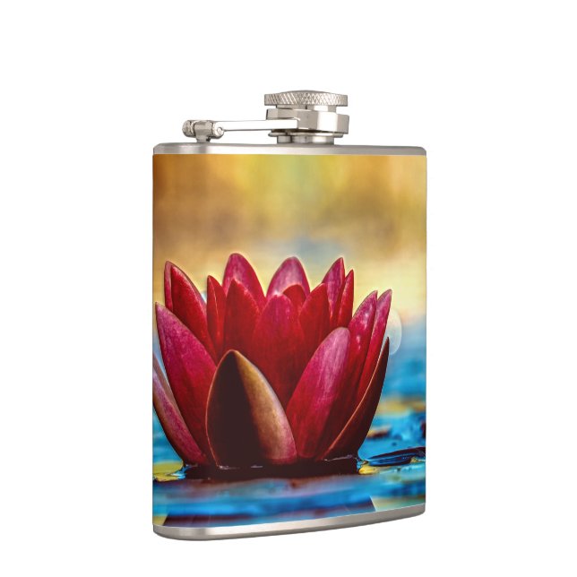 Red Lotus Water Lily Flower Flask (Right)