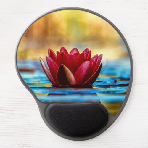 Red Lotus Water Lily Flower Gel Mouse Pad