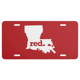 RED LOUISIANA LICENSE PLATE