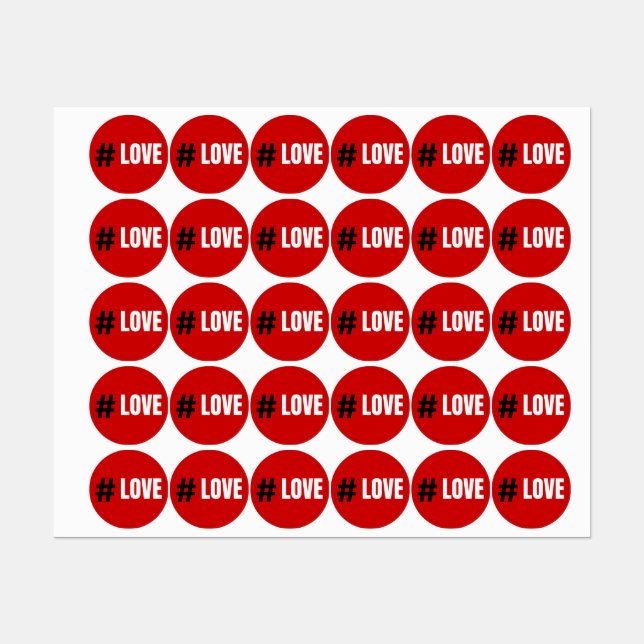 Red Love 2024 Labels (Sheet)