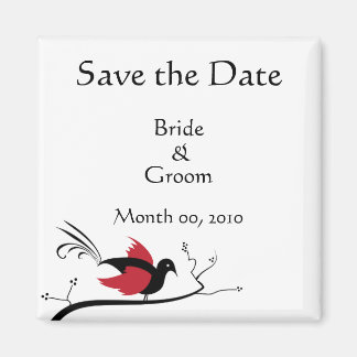 Red Love Bird Save the Date Magnets