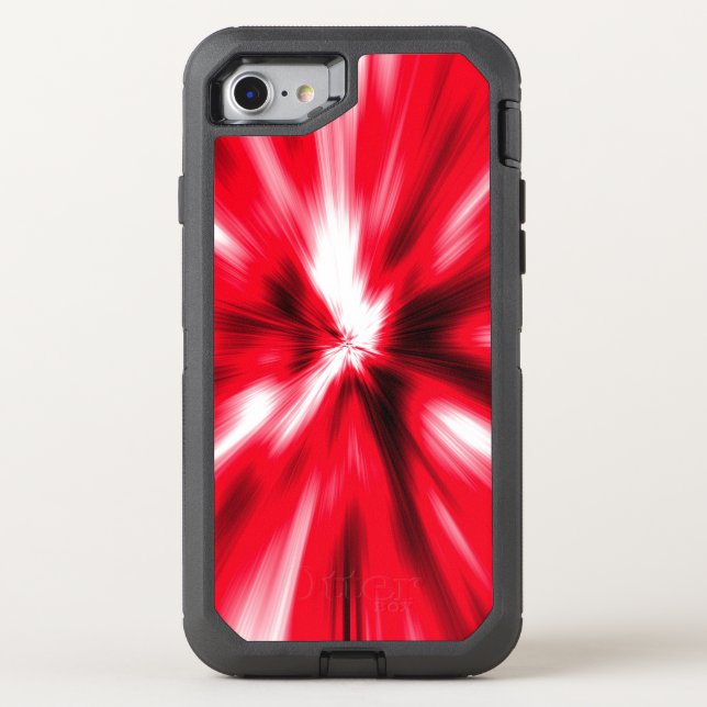 Red Love Burst Tie Dye Otterbox iPhone Case (Back)