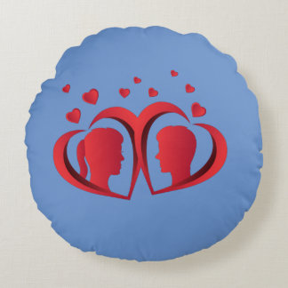 Red Love Couple Pillow Romantic Home Decor Accent