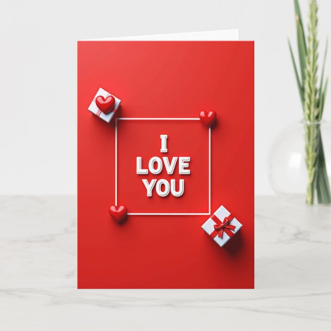 Red Love Faux Gold Foil Card (Front)