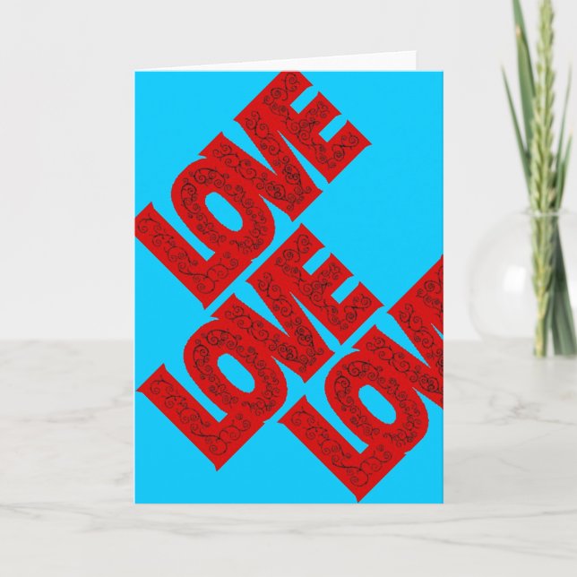 Red Love, February, Valentines Day Holiday Card (Front)