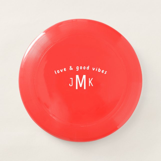 Red Love & Good Vibes Monogram Wham-O Frisbee (Front)