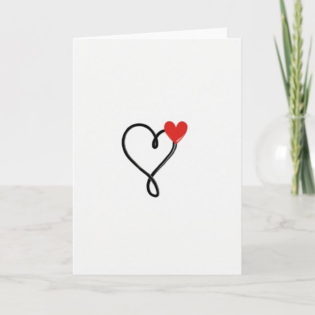 Red Love Heart Art Card (Front)