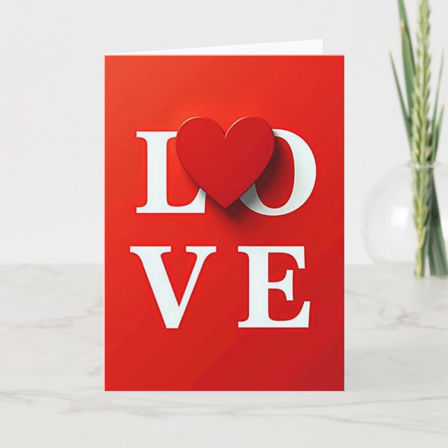 Red Love Heart Card (Front)