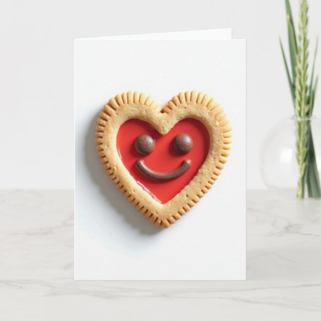 Red Love Heart Cookie Card (Front)
