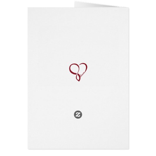 Red Love Heart Greeting Card (Back)