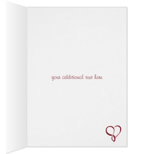 Red Love Heart Greeting Card (Inside (Right))