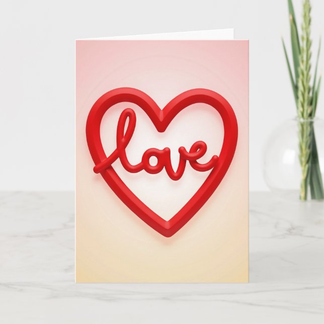 Red Love Heart Message Card (Front)