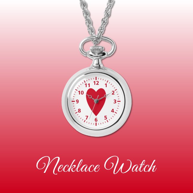 Red love heart Necklace Watch (Creator Uploaded)