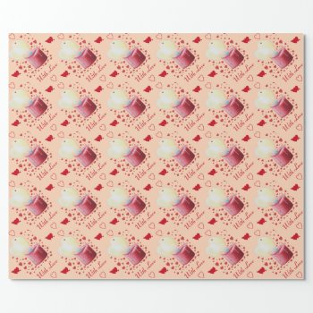 Red Love Heart Shaped Flame Romantic  Wrapping Paper by artoriginals at Zazzle